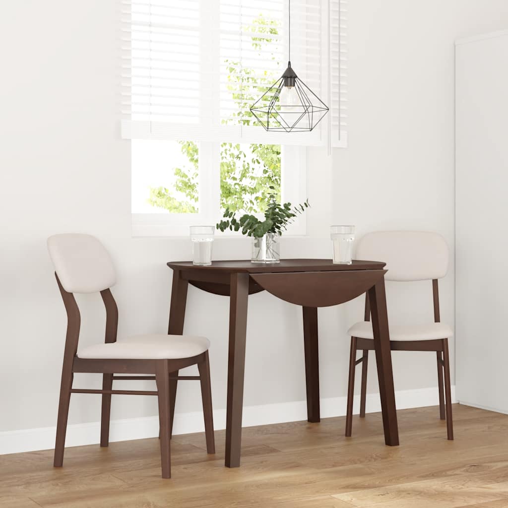 Eetkamerstoelen Met Kussens Massief Hout Rubber Bruin en licht