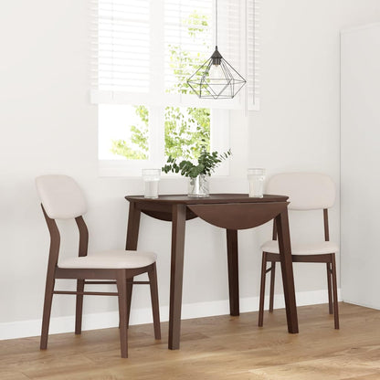 Eetkamerstoelen Met Kussens Massief Hout Rubber Bruin en licht