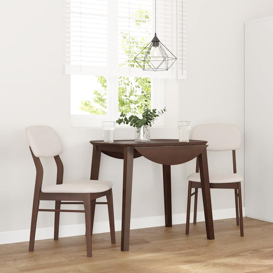 Eetkamerstoelen Met Kussens Massief Hout Rubber Bruin en licht