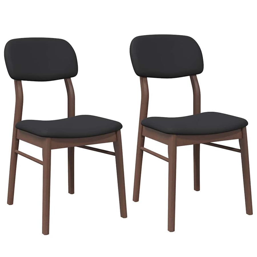 Eetkamerstoelen met kussens 2 st massief hout rubber bruin