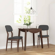 Eetkamerstoelen 2 st massief rubberhout bruin zwart