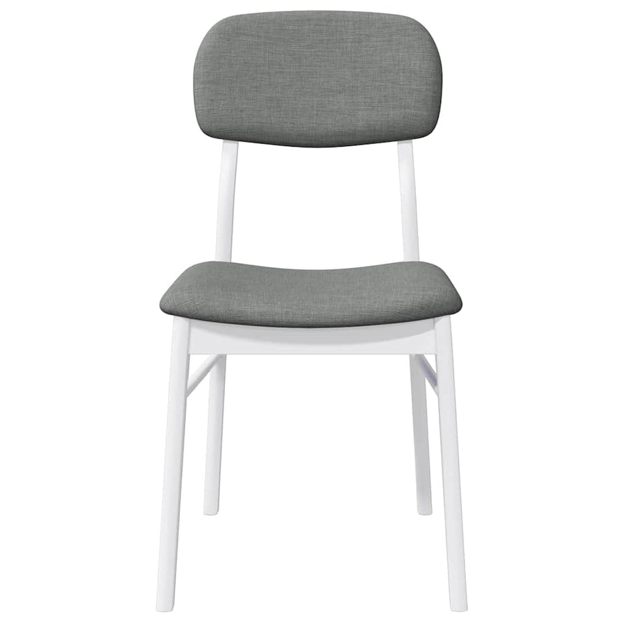 Eetkamerstoelen Met Kussens Massief Hout Rubber Wit en grijs