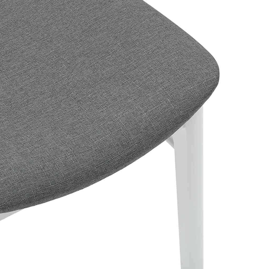 Eetkamerstoelen Met Kussens Massief Hout Rubber Wit en grijs