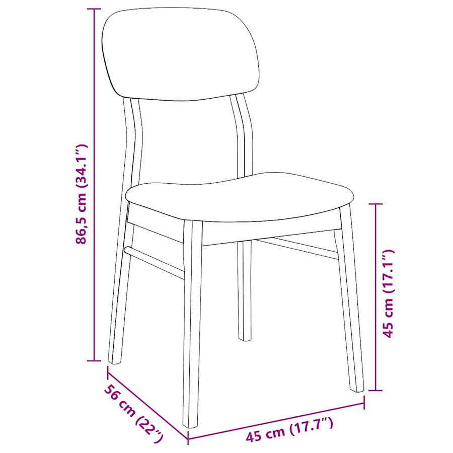 Eetkamerstoelen Met Kussens Massief Hout Rubber Wit en grijs