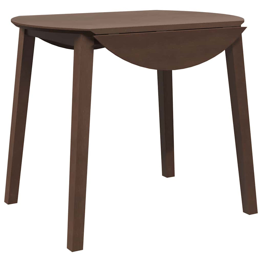 Eettafel bruin massief hout rubber