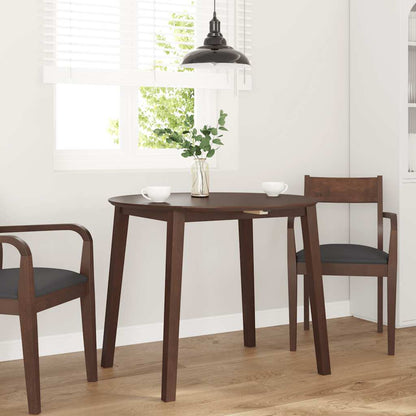 Eettafel bruin massief hout rubber