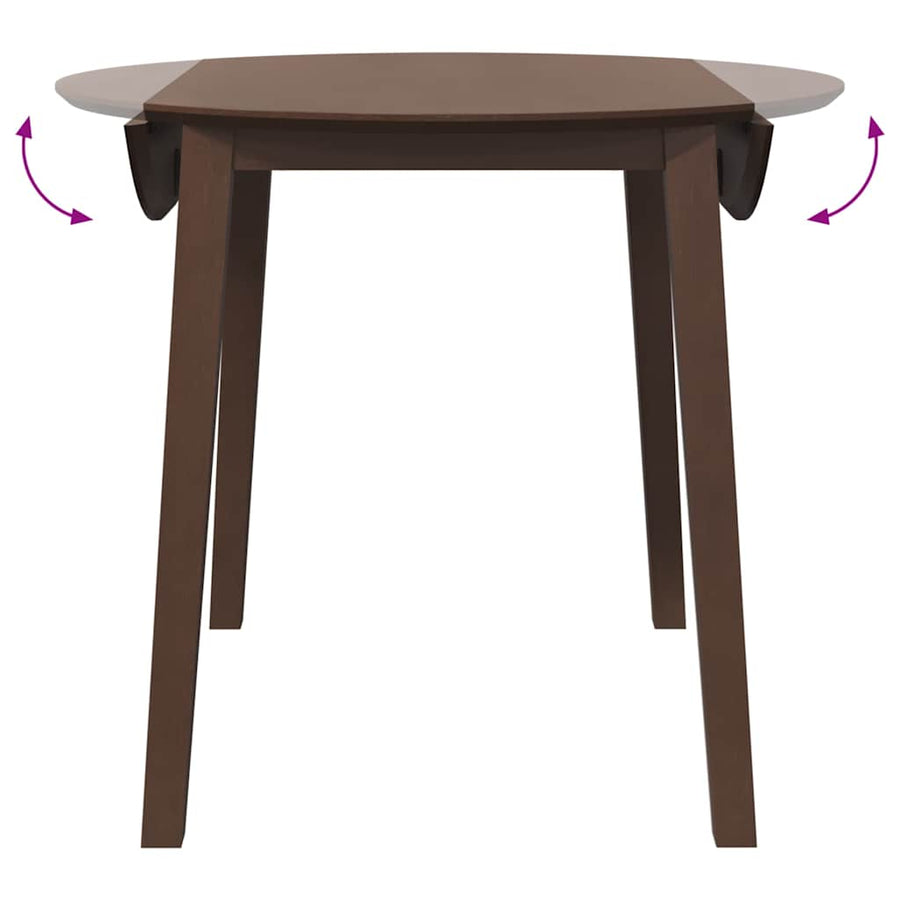 Eettafel bruin massief hout rubber