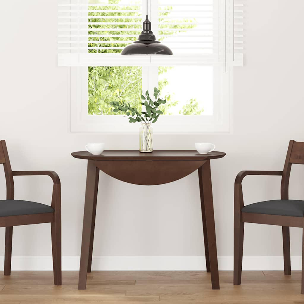 Eettafel bruin massief hout rubber