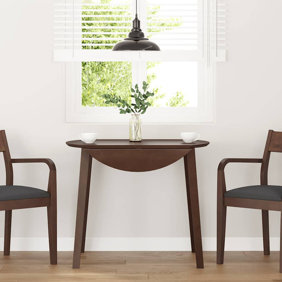 Eettafel bruin massief hout rubber