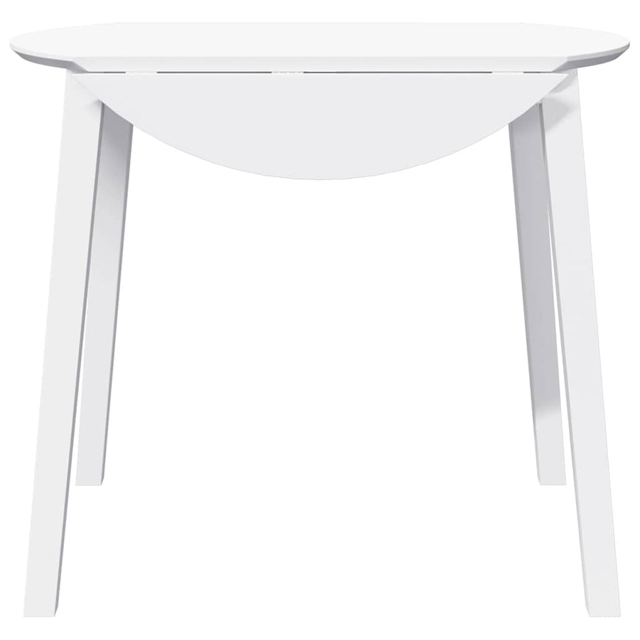 Eettafel massief hout wit rubber