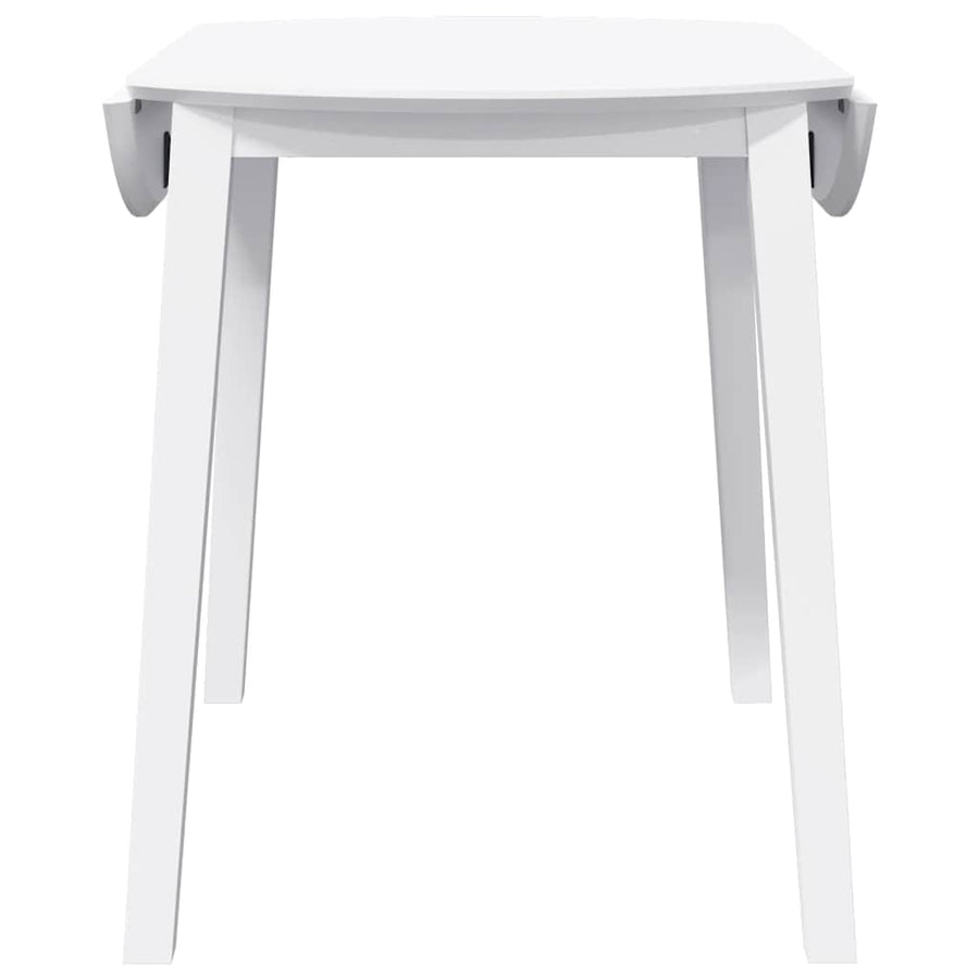 Eettafel massief hout wit rubber