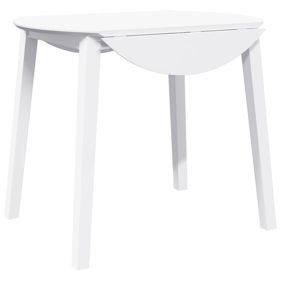 Eettafel massief hout wit rubber