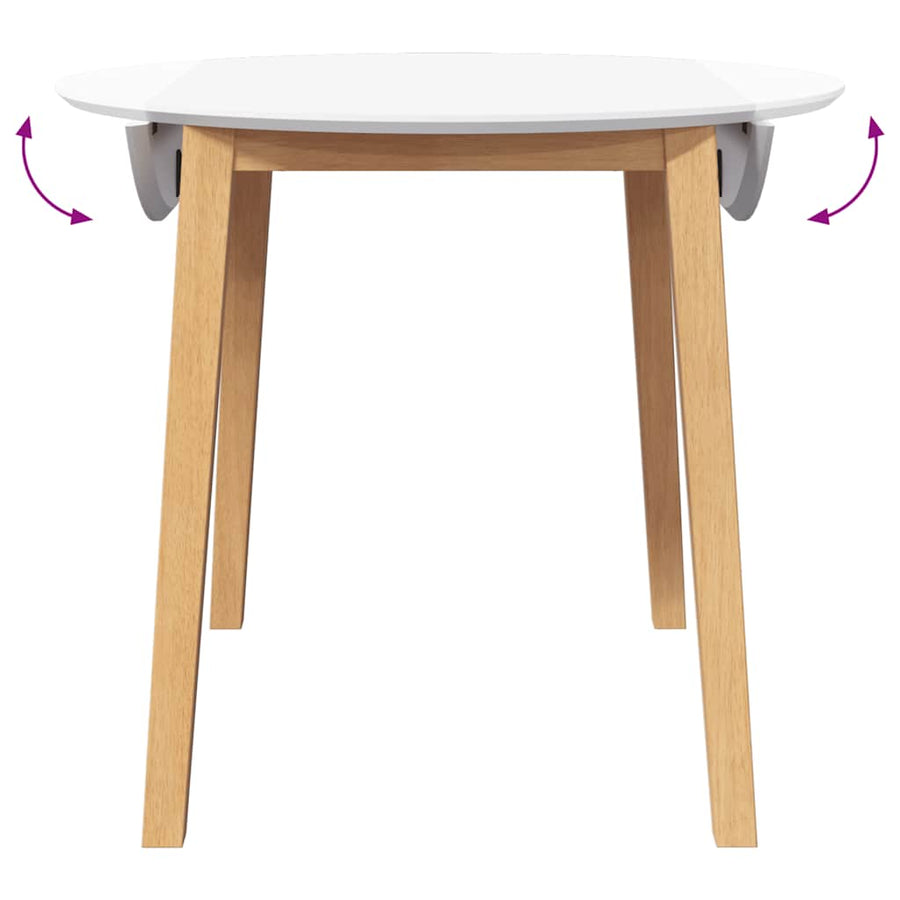 Eettafel massief hout naturel rubber