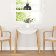 Eettafel 90x90/55x74 cm massief rubberhout naturel wit