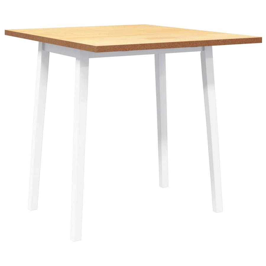 Eettafel massief hout wit rubber
