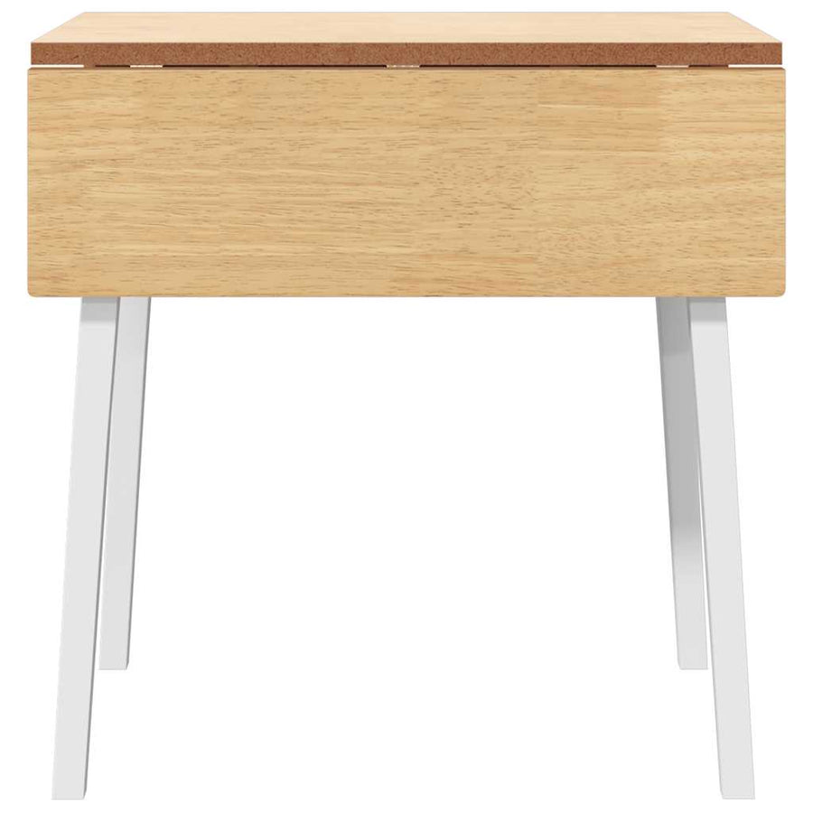 Eettafel massief hout wit rubber