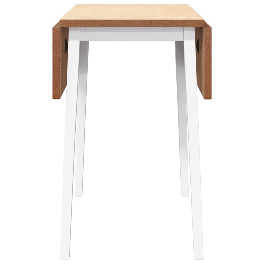 Eettafel massief hout wit rubber