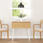 Eettafel massief rubberhout 90x90/45x75 cm wit naturel