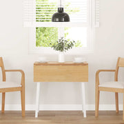 Eettafel massief rubberhout 90x90/45x75 cm wit naturel