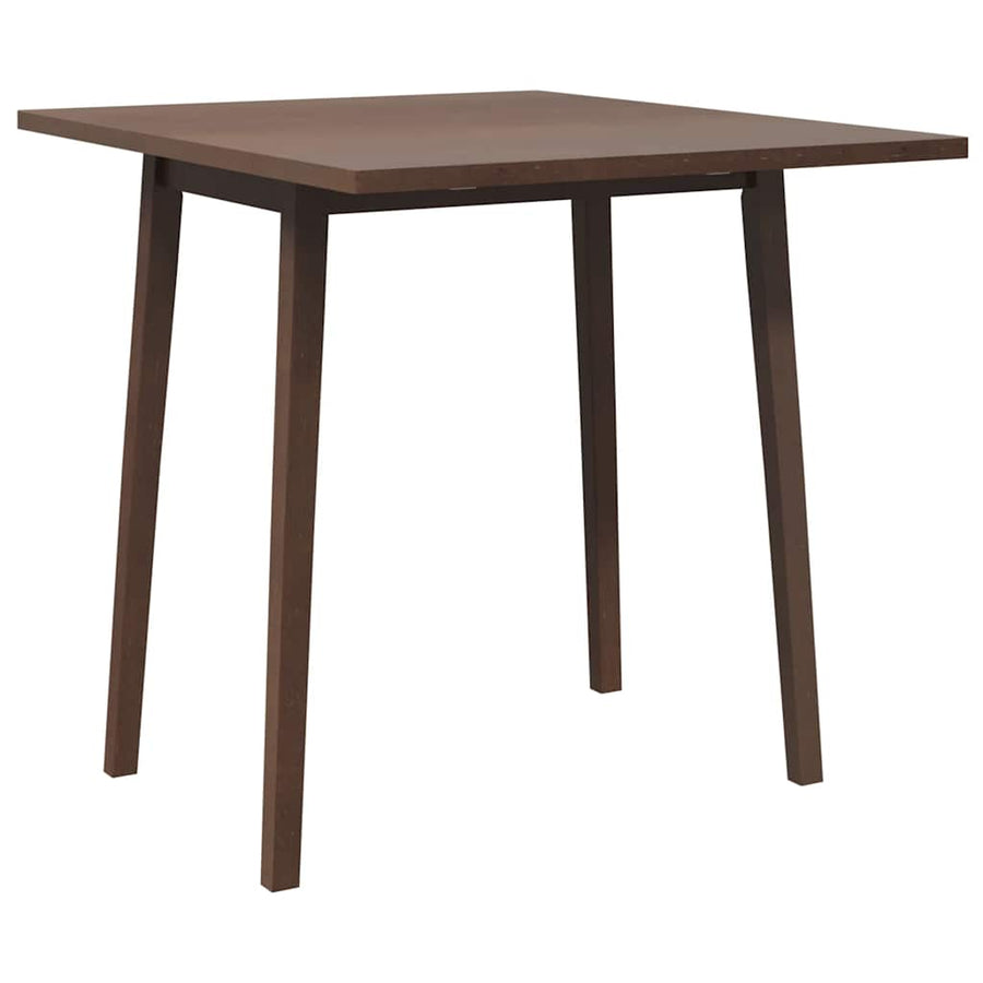 Eettafel bruin massief hout rubber