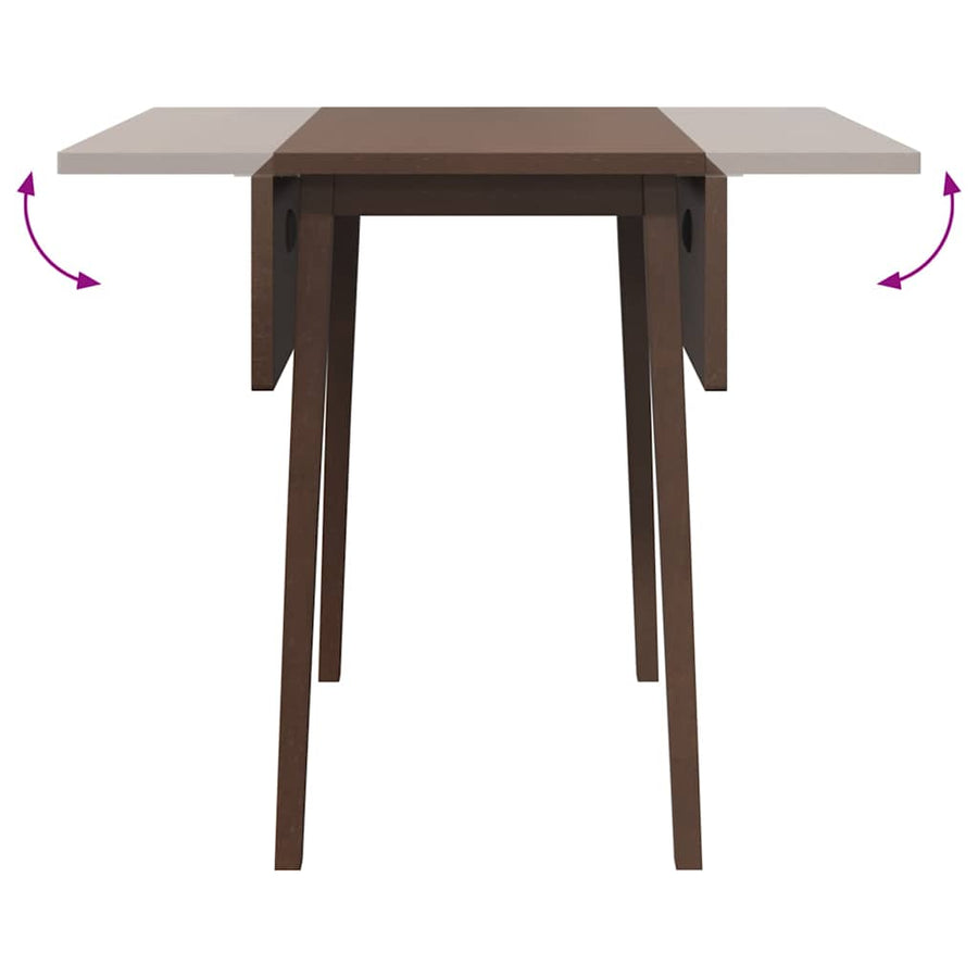 Eettafel bruin massief hout rubber