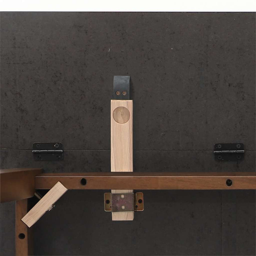 Eettafel bruin massief hout rubber