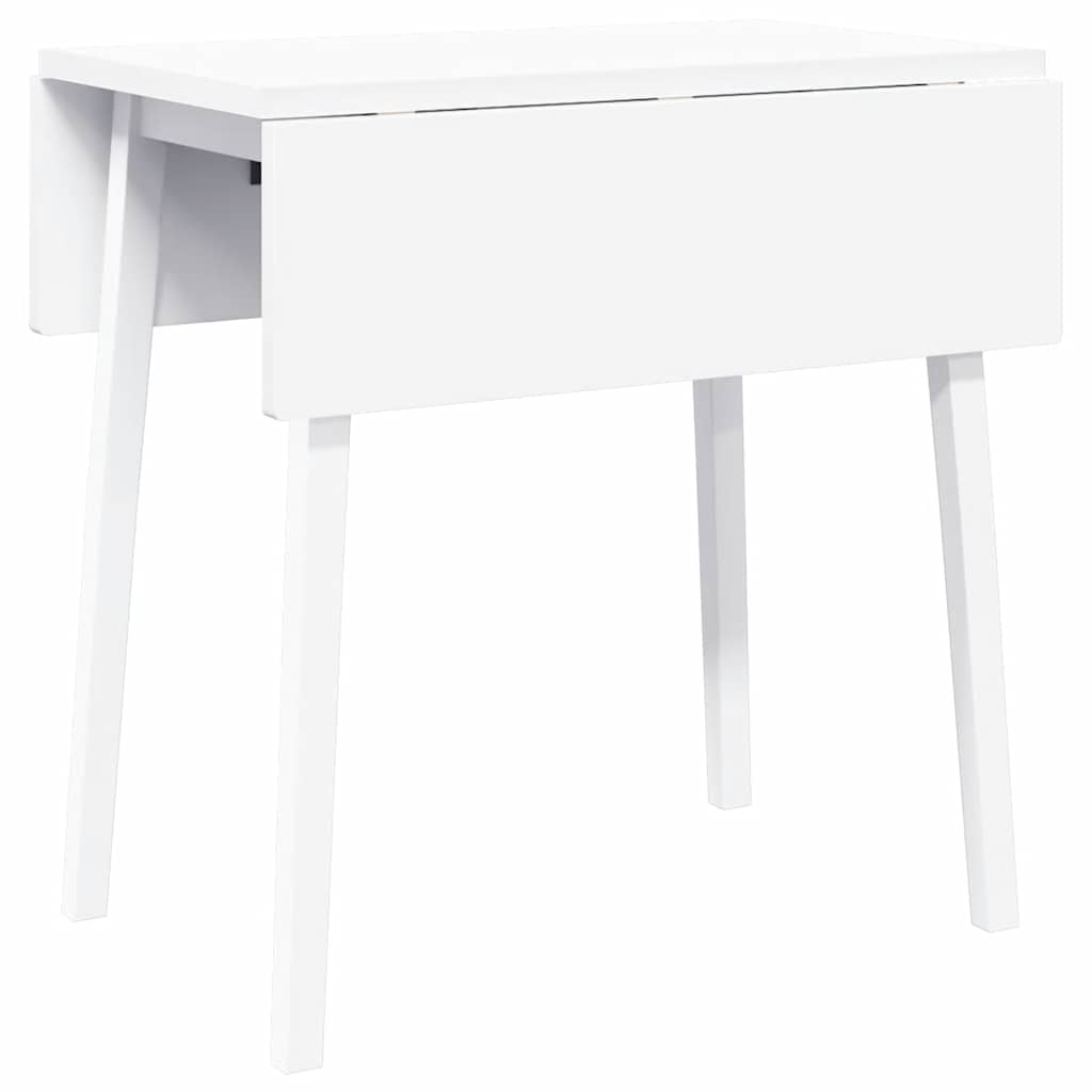 Eettafel massief hout wit rubber
