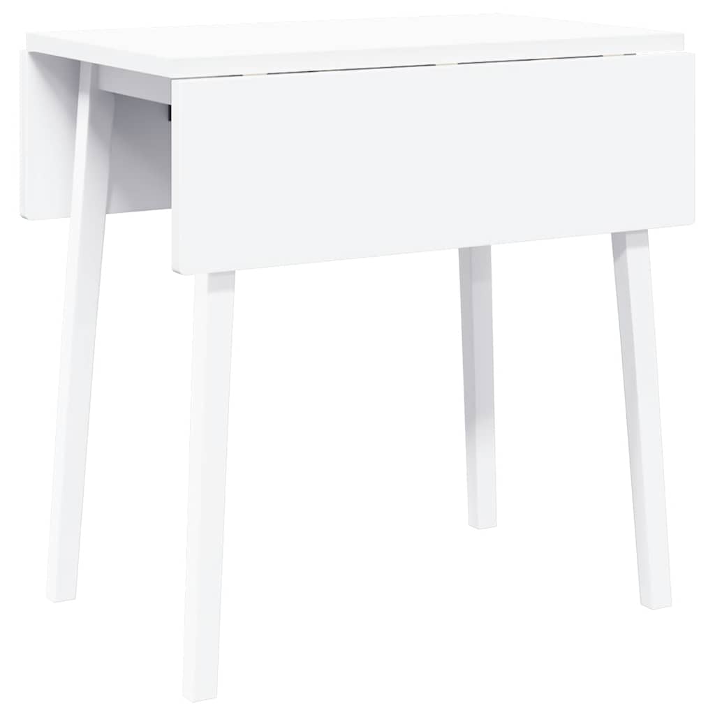 Eettafel massief hout wit rubber