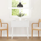 Eettafel 90x90/45x75 cm massief rubberhout wit