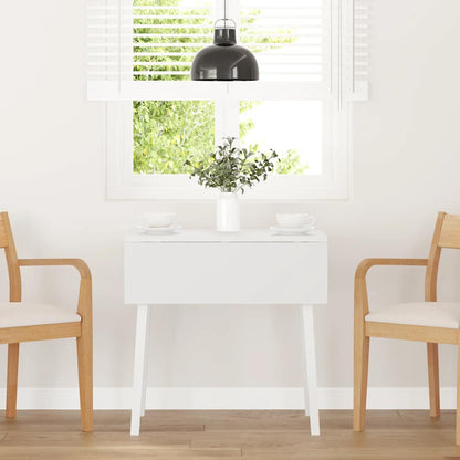 Eettafel massief hout wit rubber