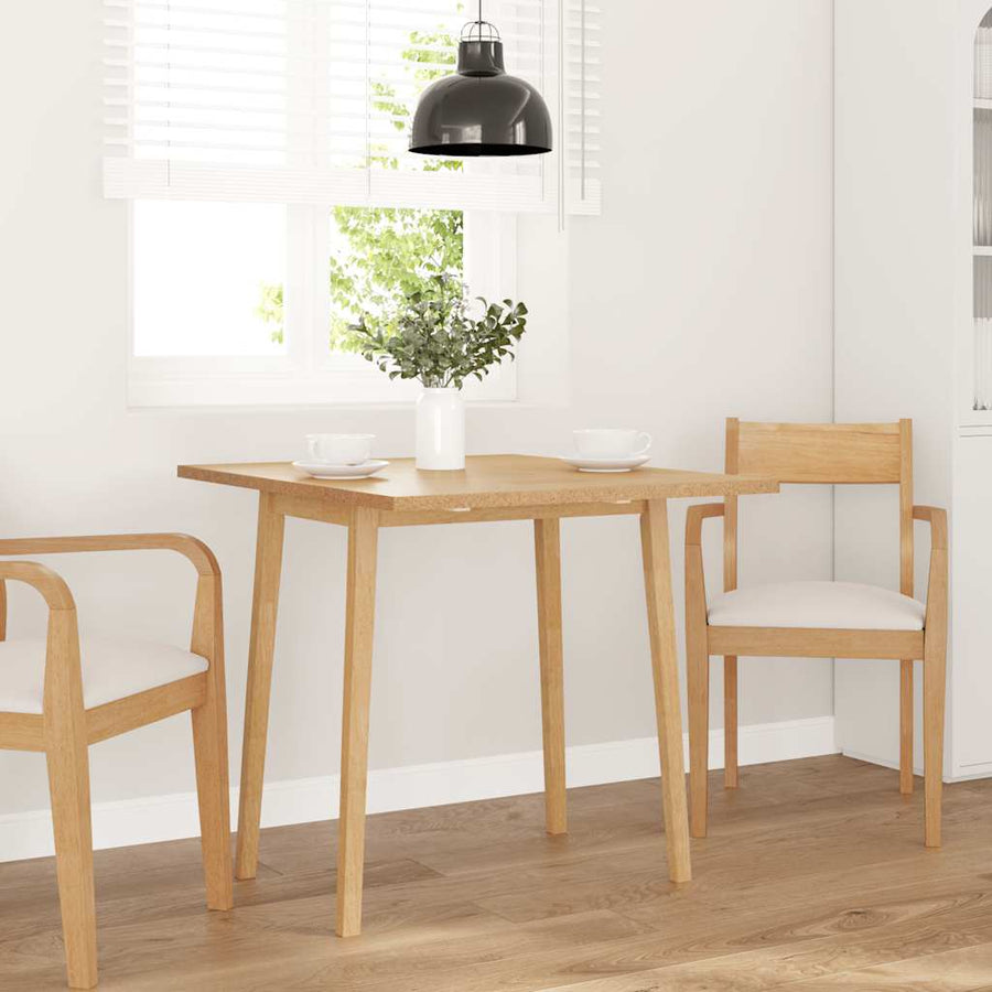 Eettafel massief hout naturel rubber
