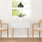 Eettafel massief rubberhout 90x75x75 cm naturel wit