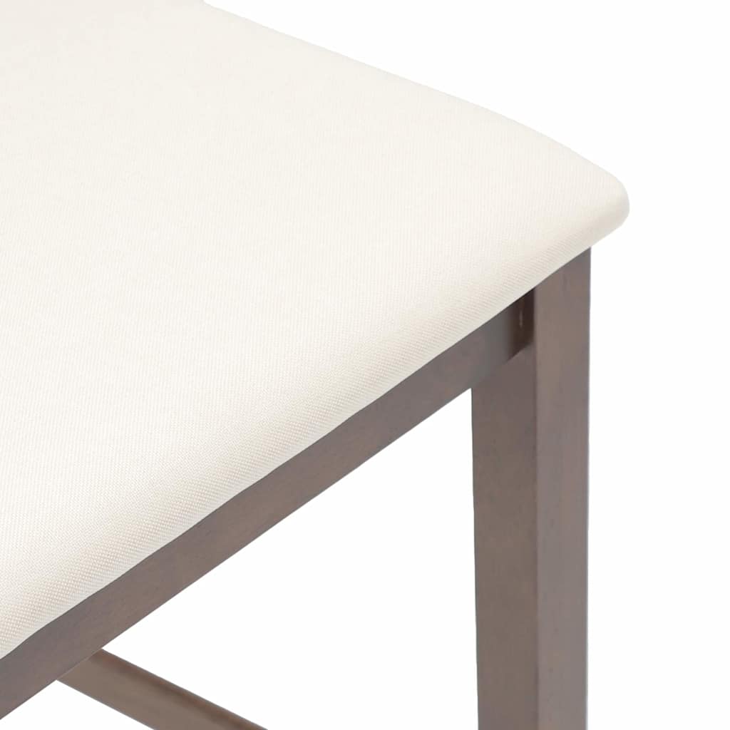 Barkrukken met kussens 2 st massief hout rubber bruin