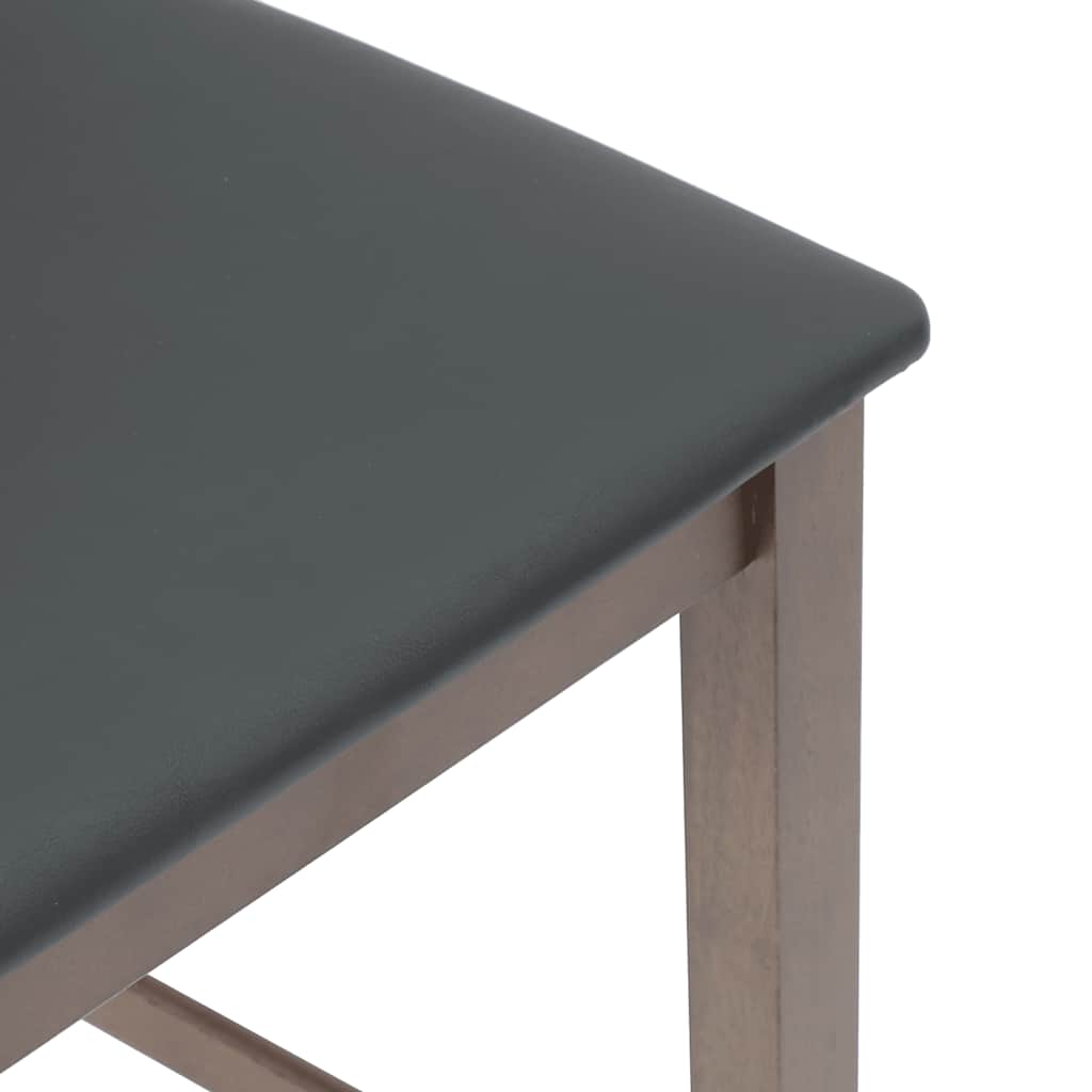 Barkrukken met kussens 2 st massief hout rubber bruin