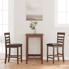 Bar stools with cushions 2 pcs solid rubber wood brown
