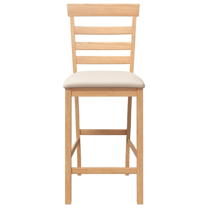 Barkrukken met kussens 2 st massief hout naturel rubber