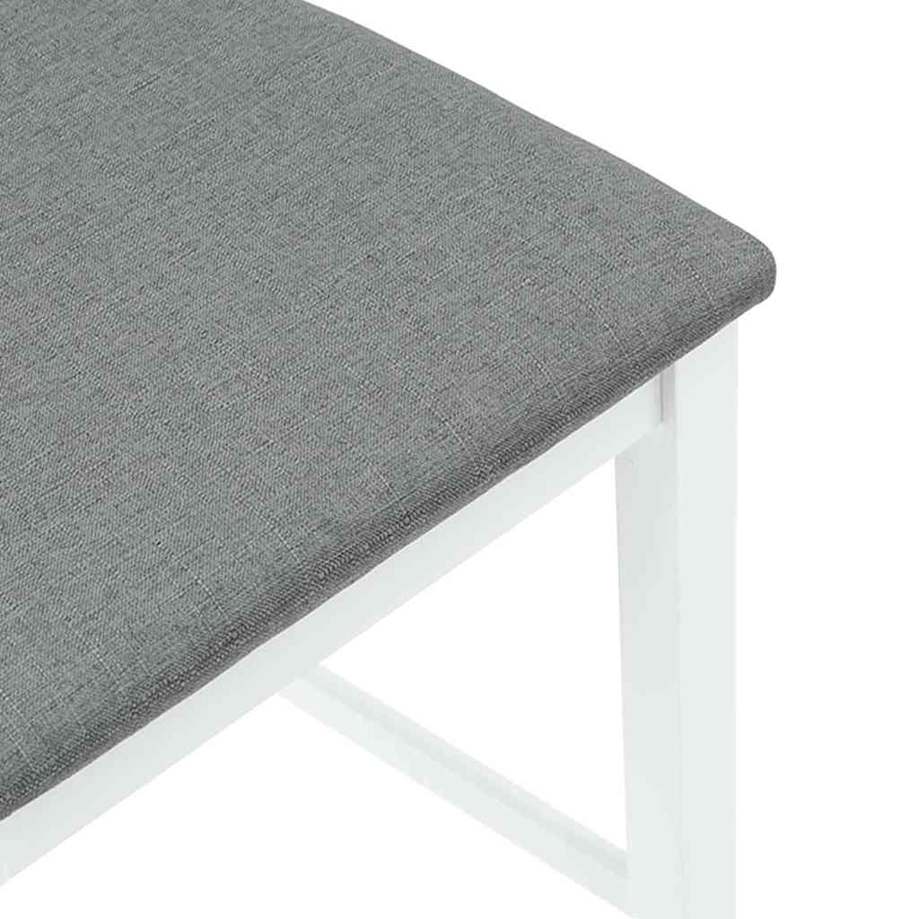 Barkrukken met kussens 2 st massief hout rubber wit