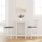 Bar stools with cushions 2 pcs solid rubber wood white