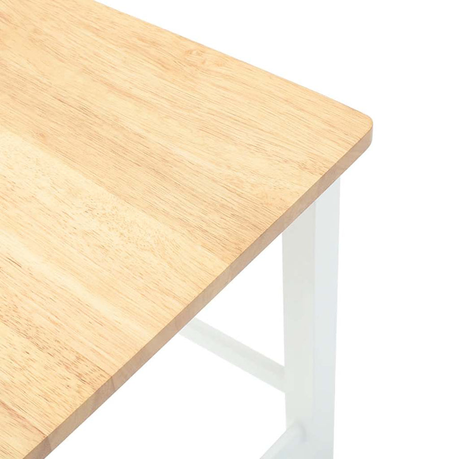 Barkrukken 2 st massief hout rubber wit