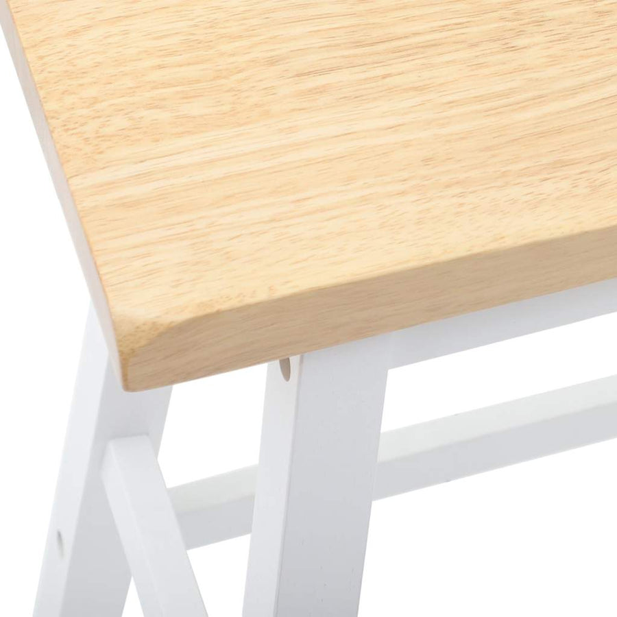 Barkrukken 2 stuks Wit Massief Hout Rubber