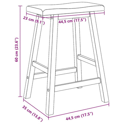 Barkrukken 2 stuks Wit Massief Hout Rubber