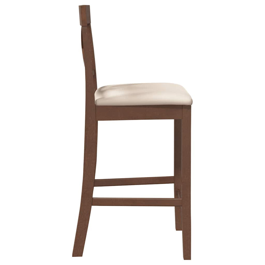 Barkrukken met kussens 2 stuks Bruin massief hout rubber