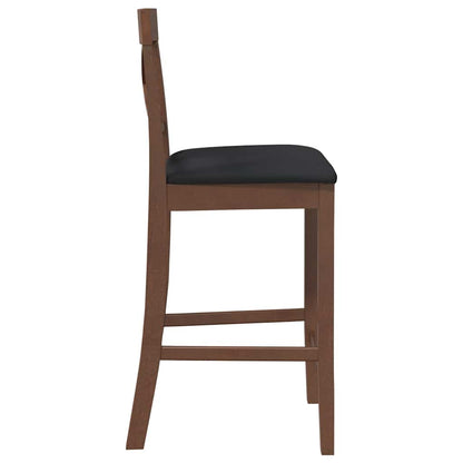 Barkrukken met kussens 2 stuks Bruin massief hout rubber