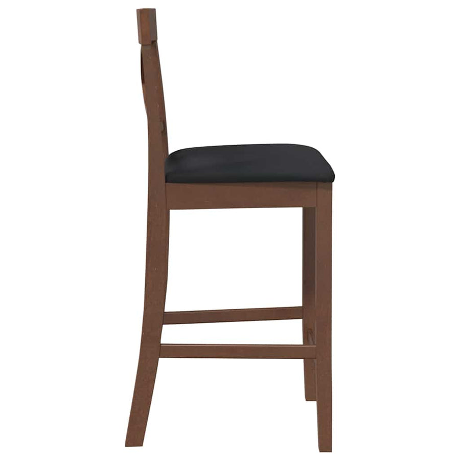 Barkrukken met kussens 2 stuks Bruin massief hout rubber