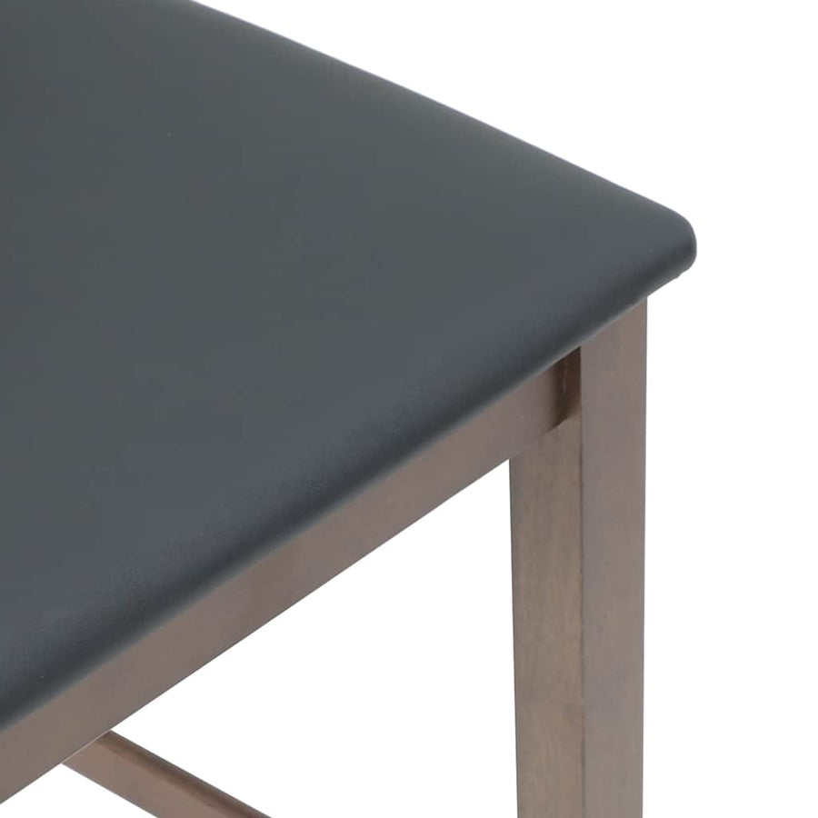 Barkrukken met kussens 2 stuks Bruin massief hout rubber