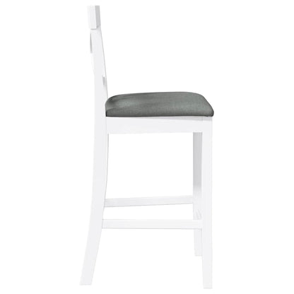 Barkrukken met kussens 2 stuks wit massief hout rubber