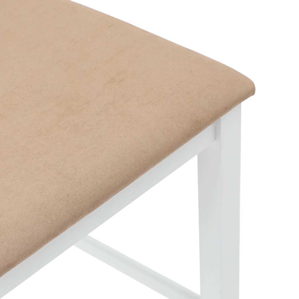 Barkrukken met kussens 2 stuks wit massief hout rubber