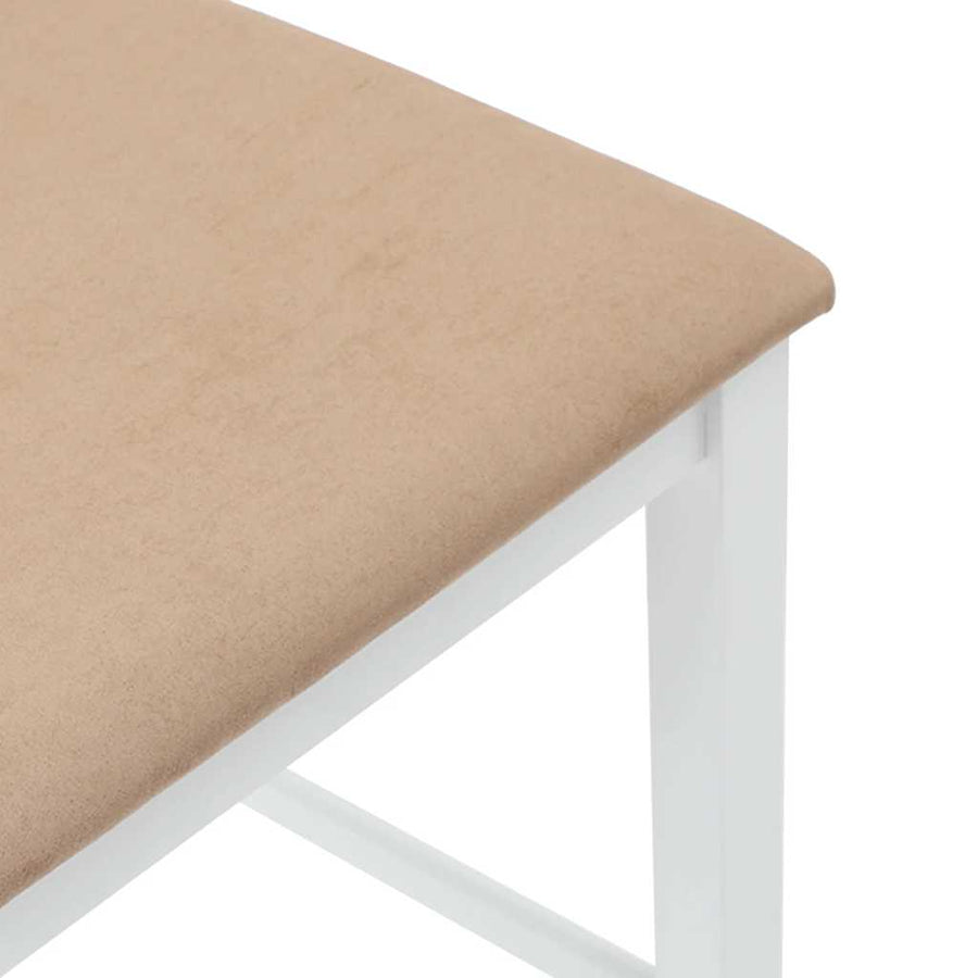 Barkrukken met kussens 2 stuks wit massief hout rubber