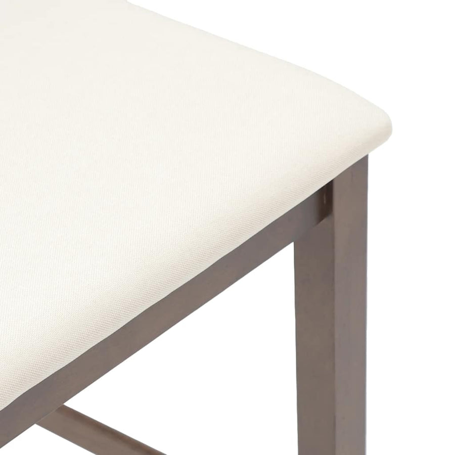 Barkrukken met kussens 2 st massief hout rubber bruin