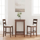 Bar stools with cushions 2 pcs solid rubber wood brown
